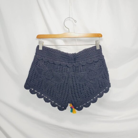 Surf Gypsy Crochet Lace Pull On Short Multi-color tassel Short M (A-9) - Picture 5 of 12